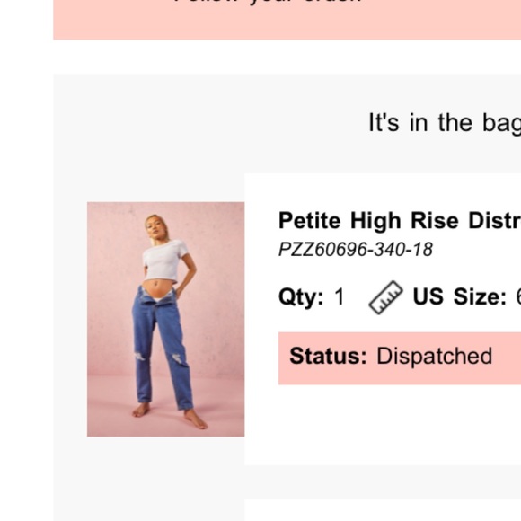 Boohoo petite high rise distressed boyfriend jeans medium wash - Picture 2 of 4